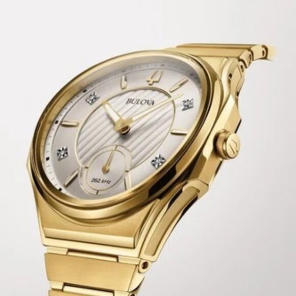 Bulova Women's Curv Small Second Quartz Gold Watch 40MM 97P136 - Picture 5 of 6